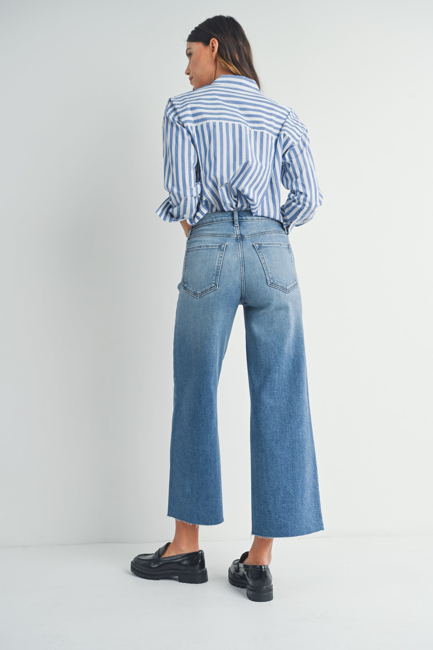 Just Black Denim Scissor Cut Wide Leg - Medium Wash