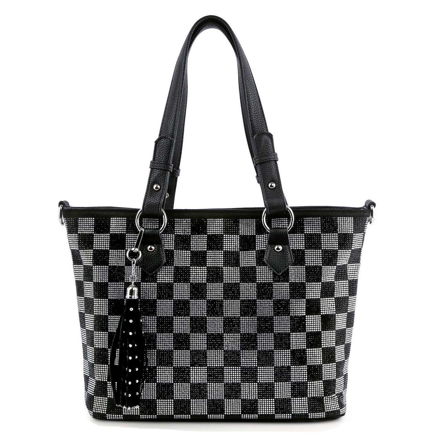 Checkered Rhinestone Handbag