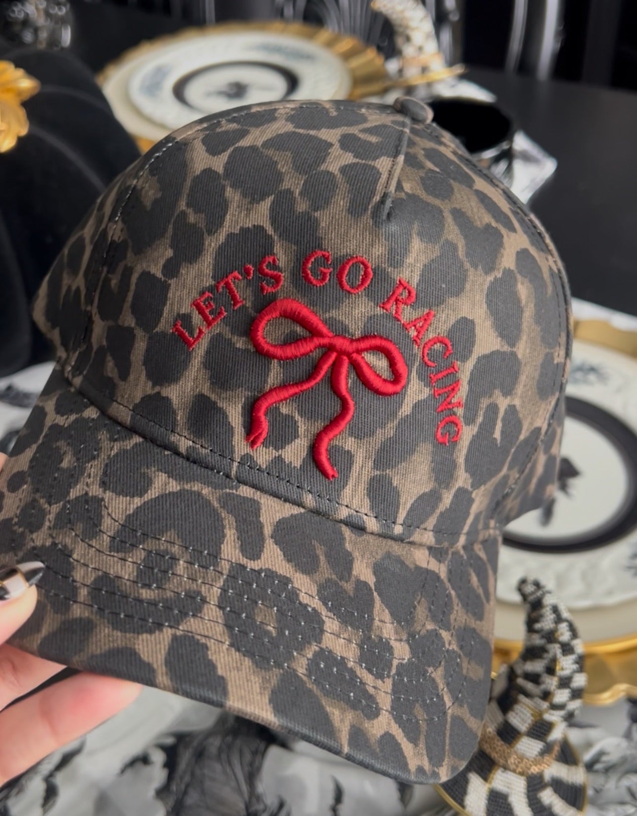 LET'S GO RACING Hat - Leopard/Red