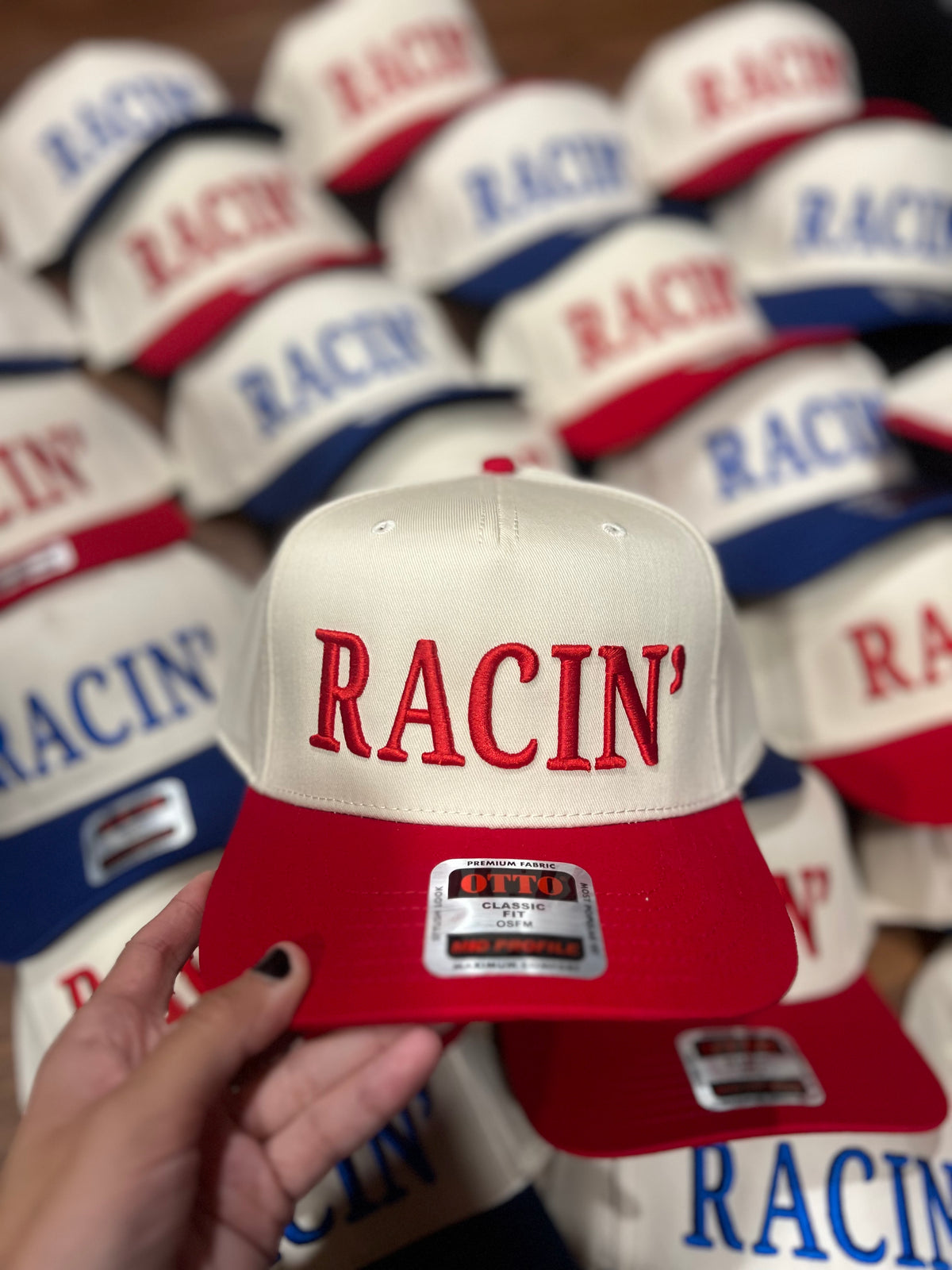 RACIN' Hat - Cream/Racin’ Red