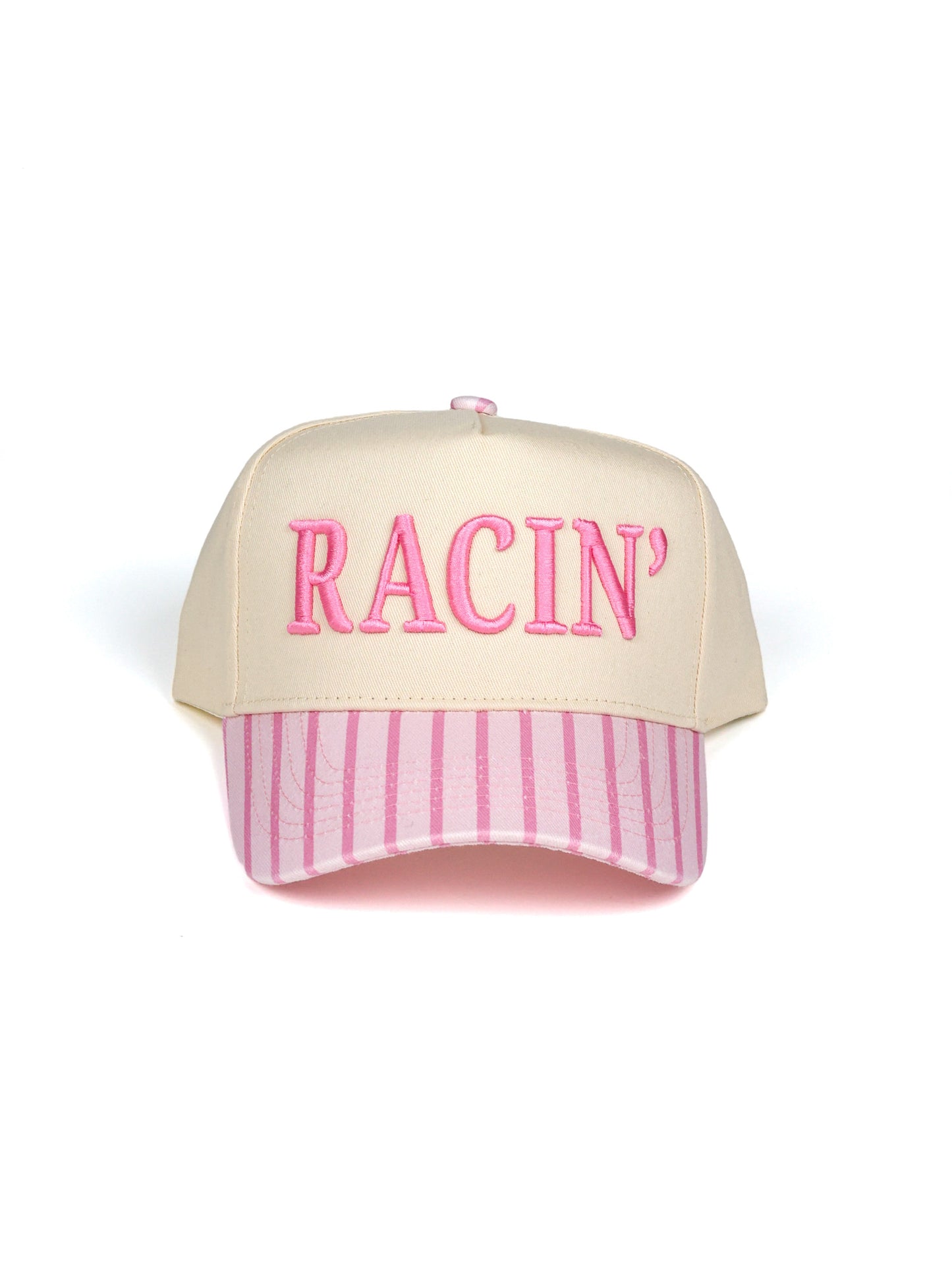 RACIN' Stripe Hat - Cream/Pink
