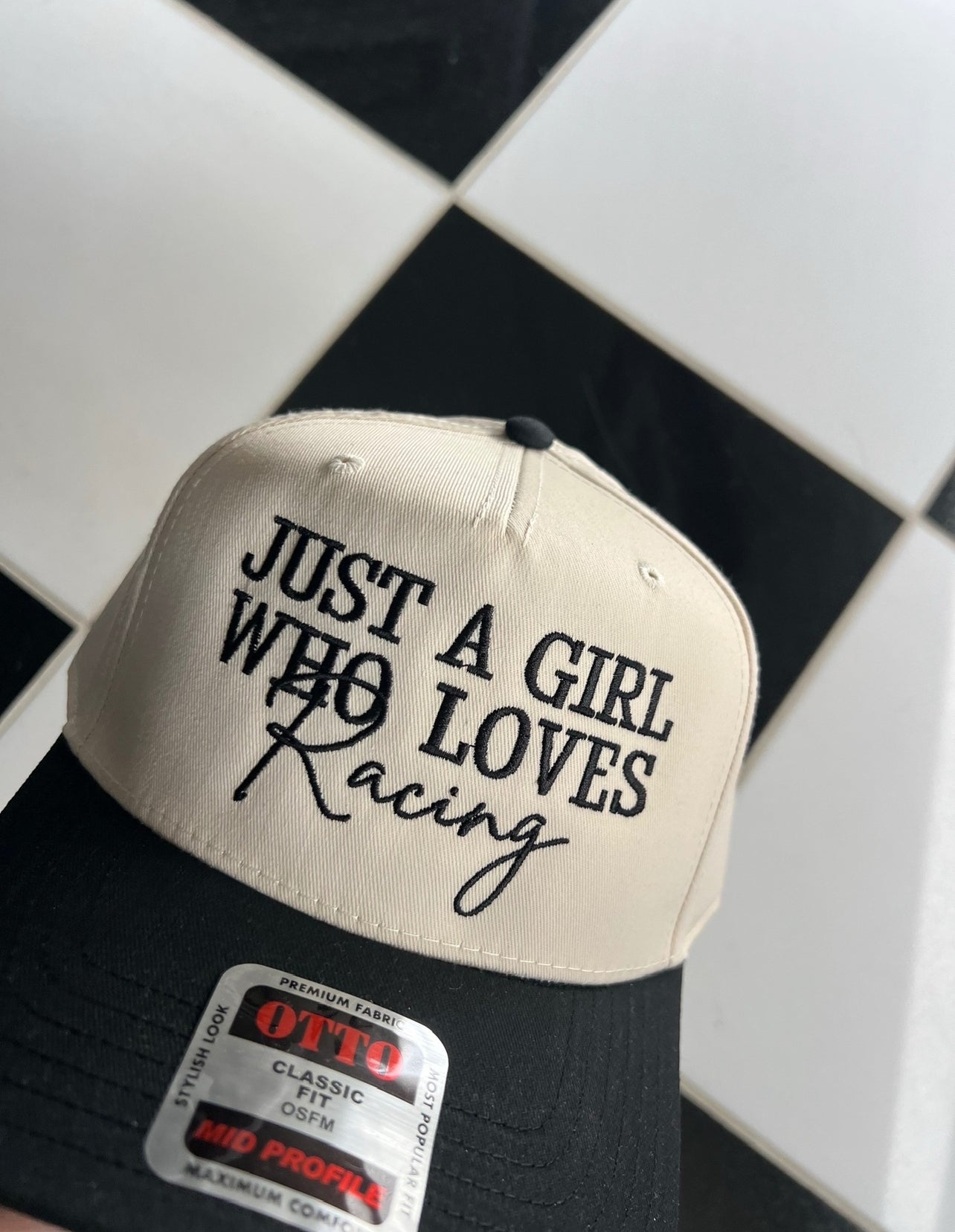JUST A GIRL WHO LOVES RACING Hat