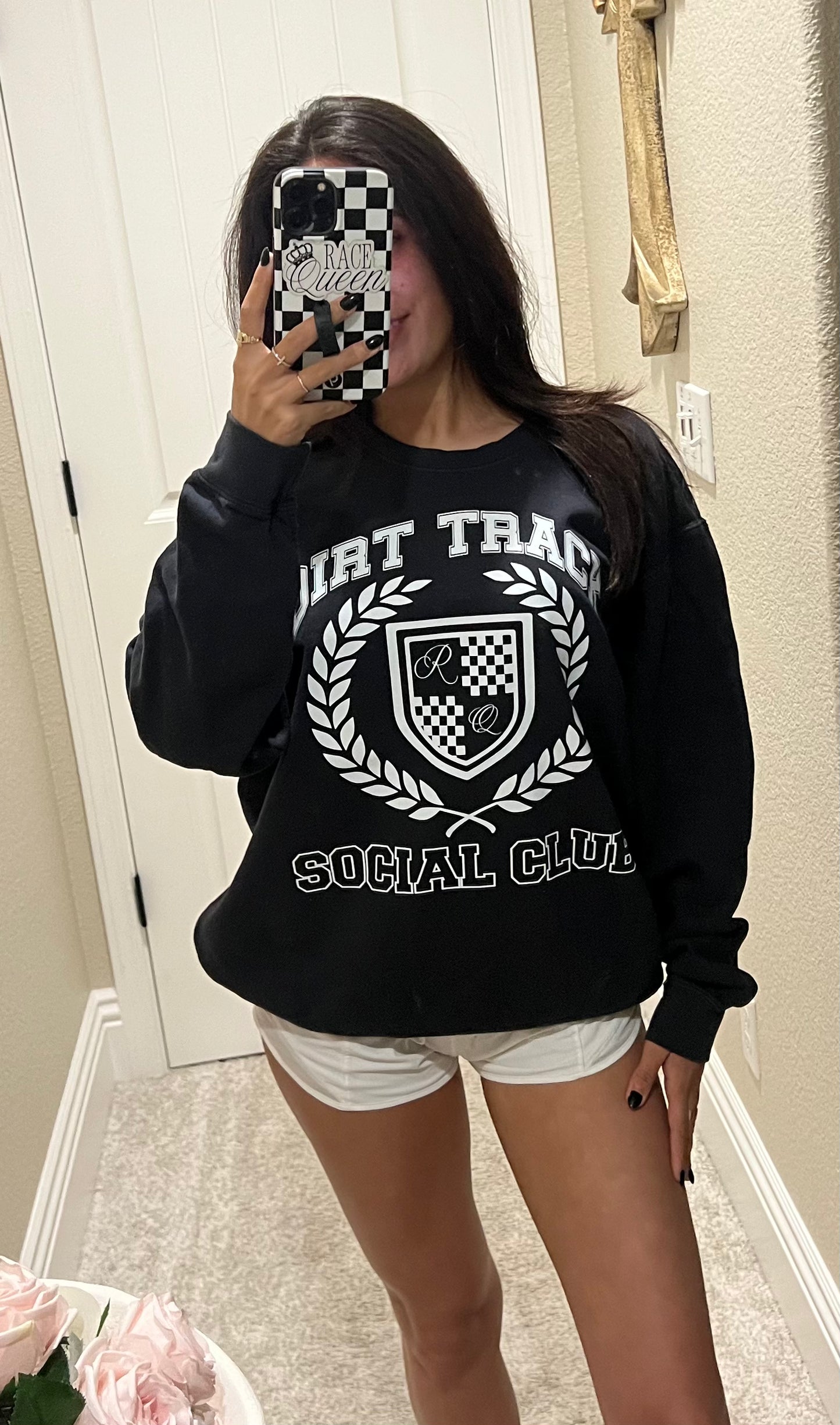 Dirt Track Social Club with Crest Crewneck