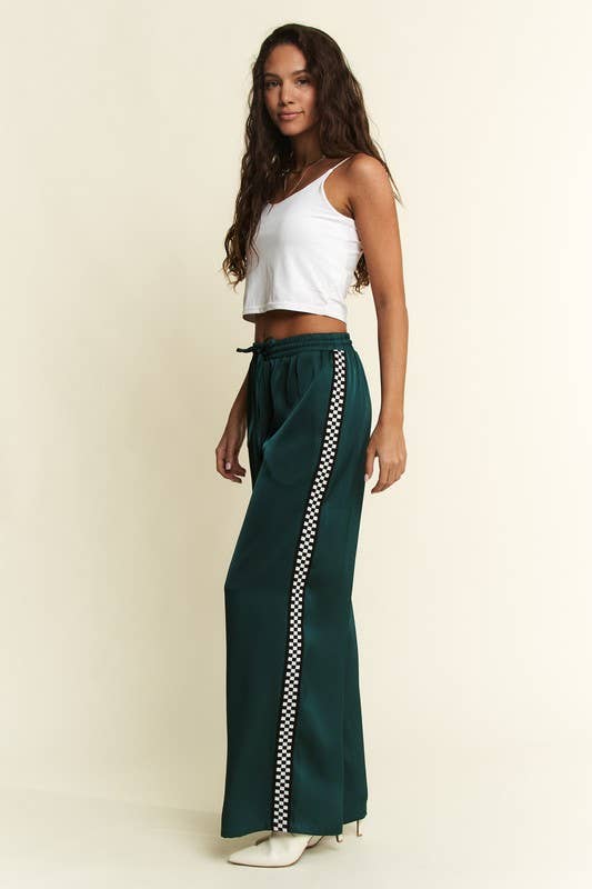 Checkered Satin Sweatpants