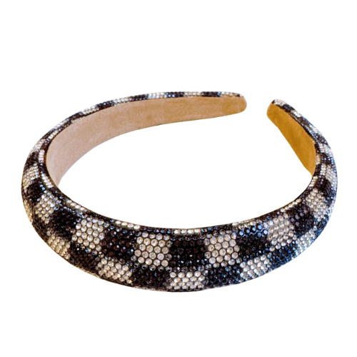Checkered Rhinestone Headband