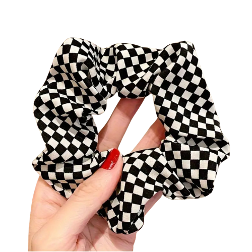 Checkered Hair Scrunchie R