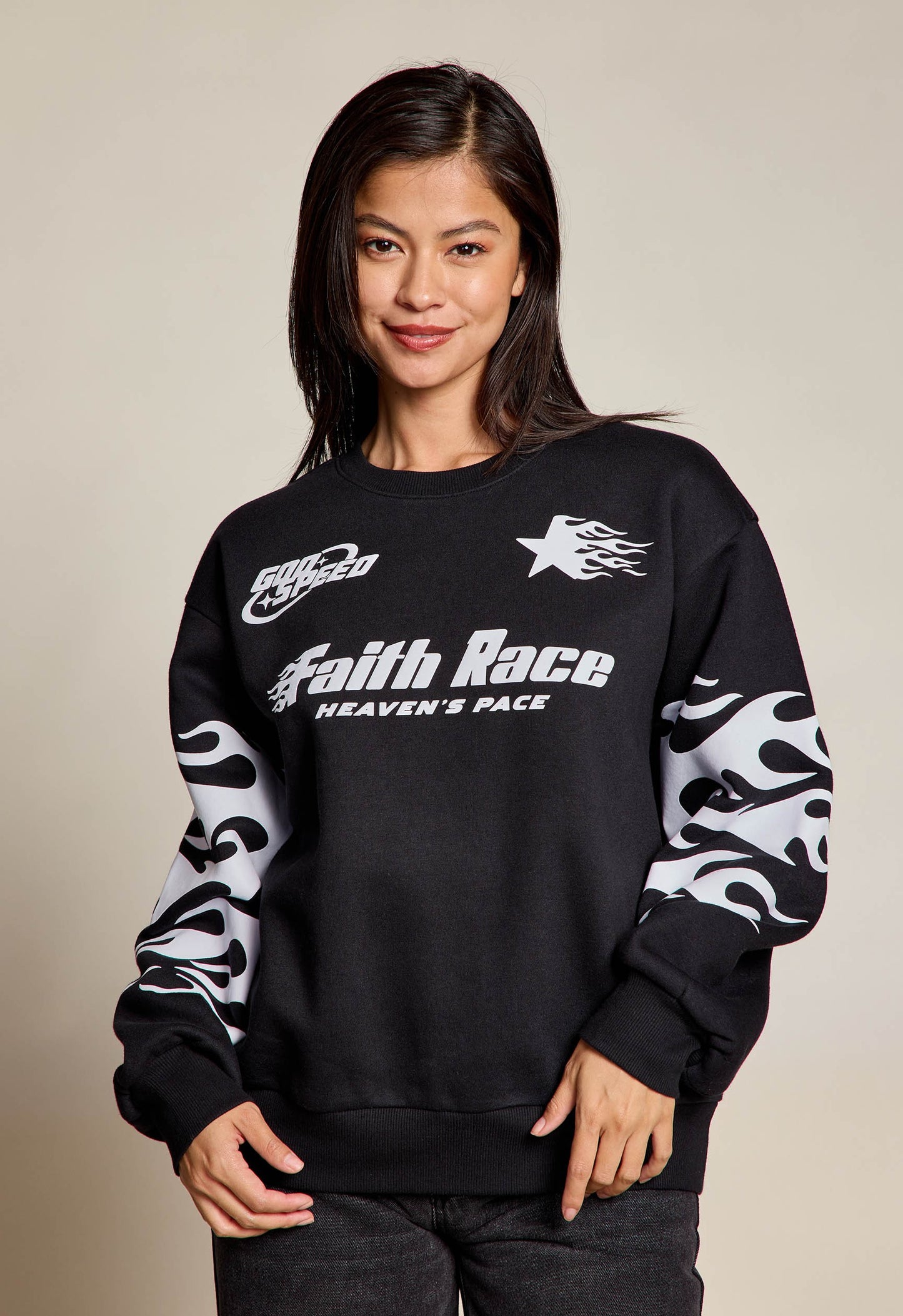 Faith Race. Heaven’s Pace. Flame Crewneck