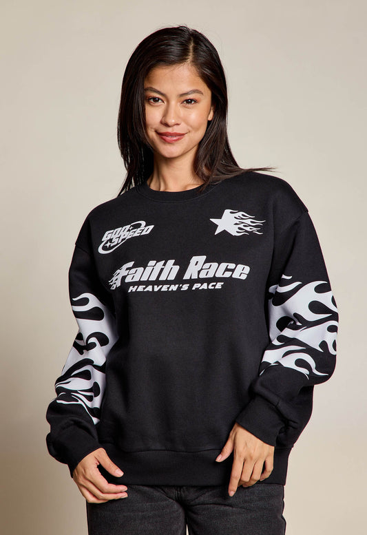 Faith Race. Heaven’s Pace. Flame Crewneck