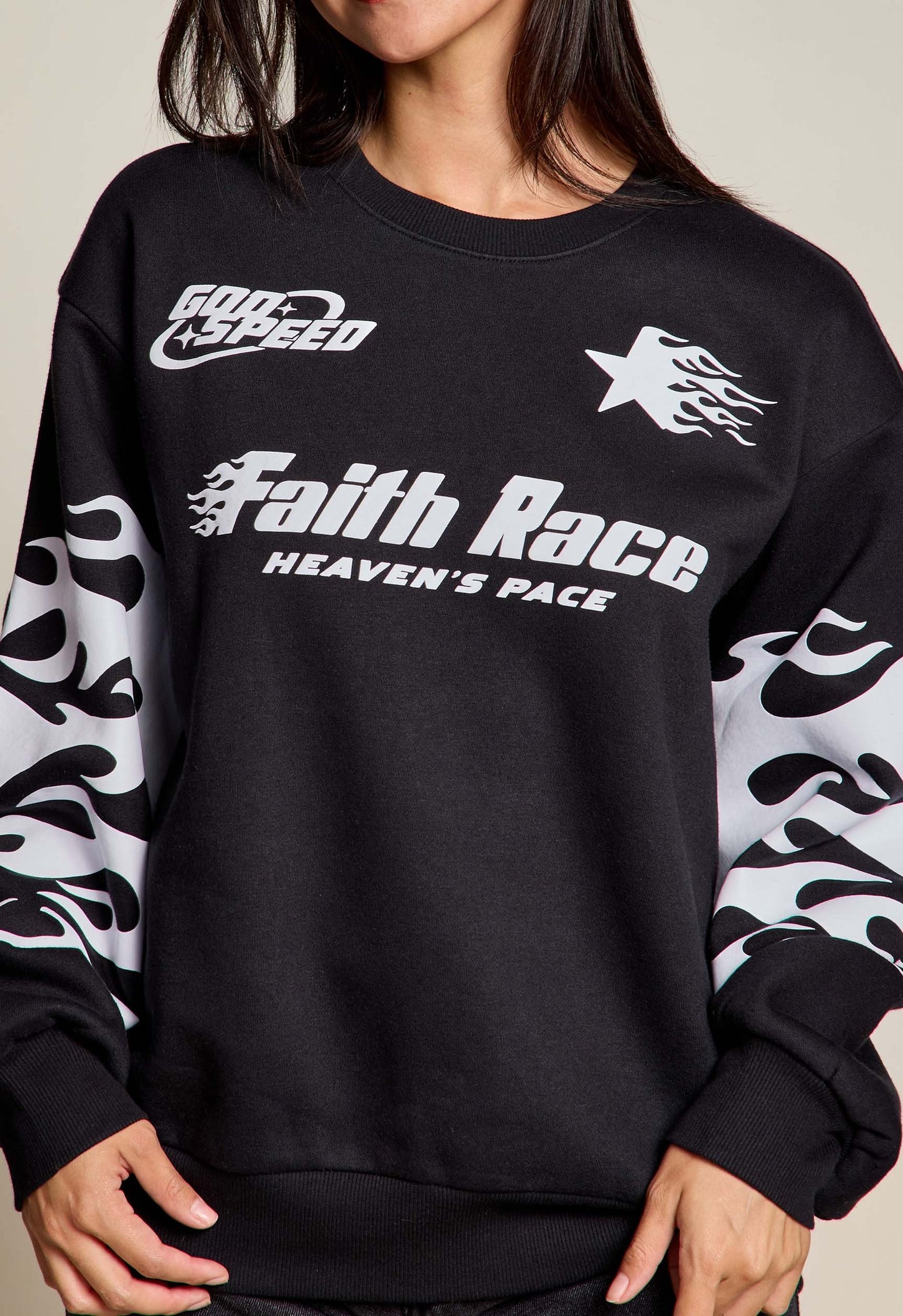 Faith Race. Heaven’s Pace. Flame Crewneck