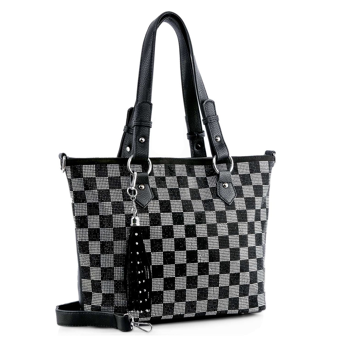 Checkered Rhinestone Handbag