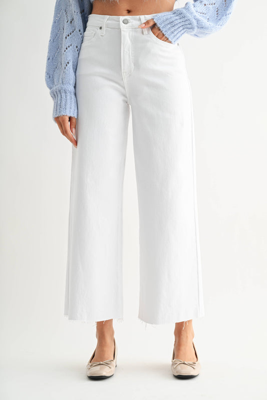 Just Black Denim Scissor Cut Wide Leg - Optic White