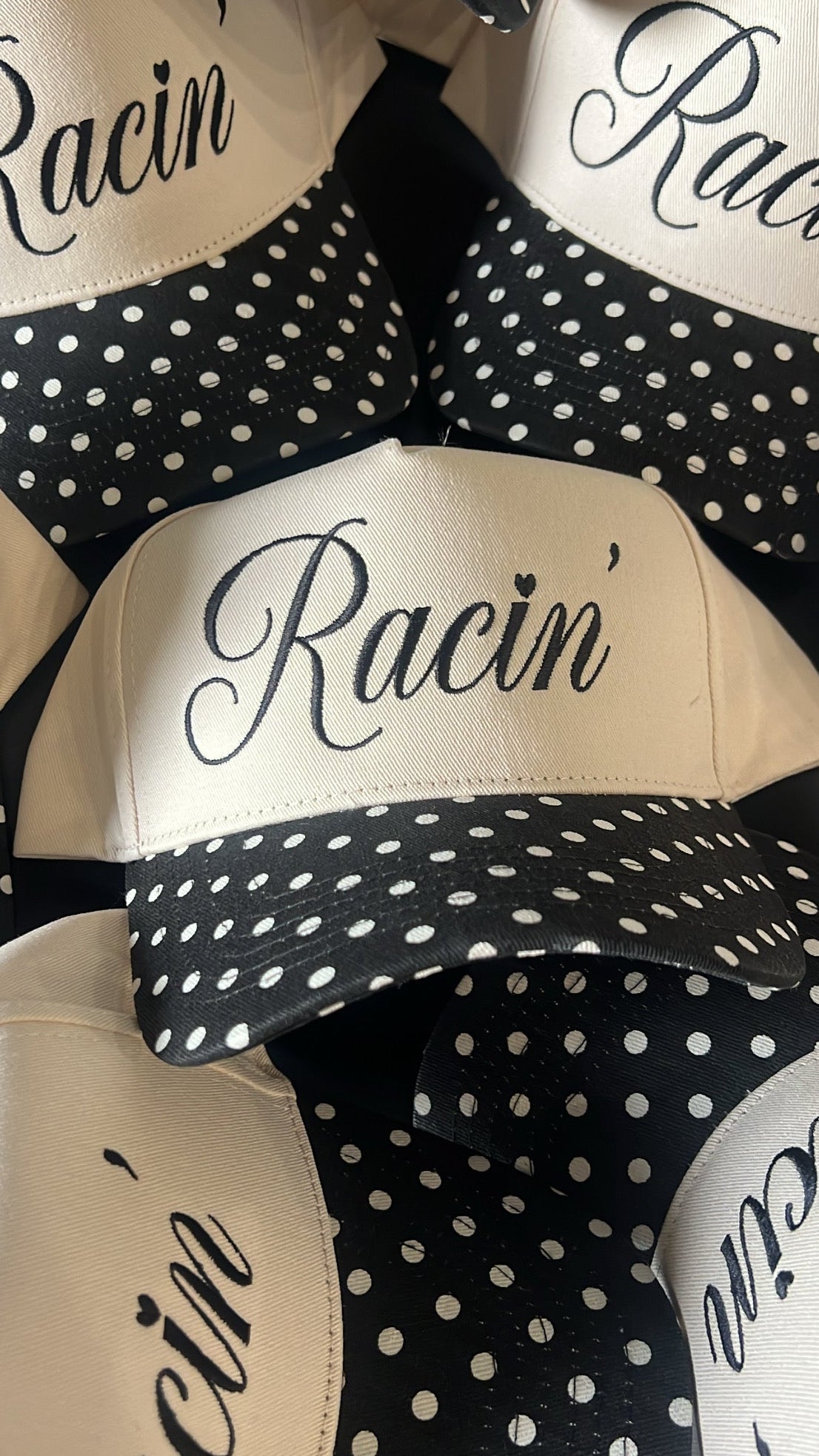 Racin’ Script Polka Dot Hat