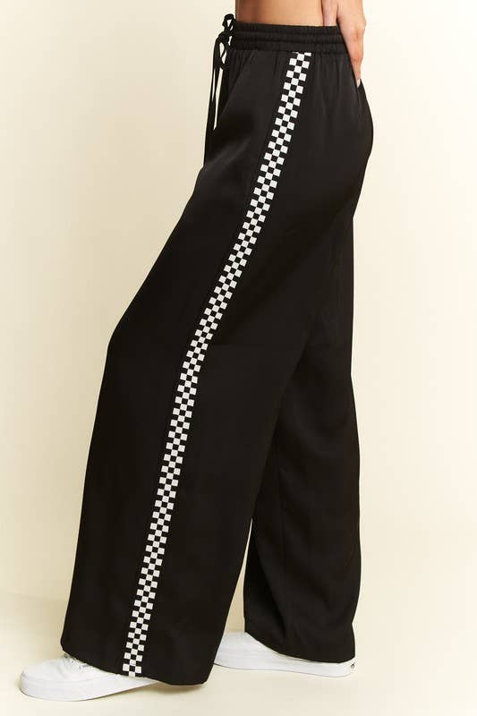Checkered Satin Sweatpants
