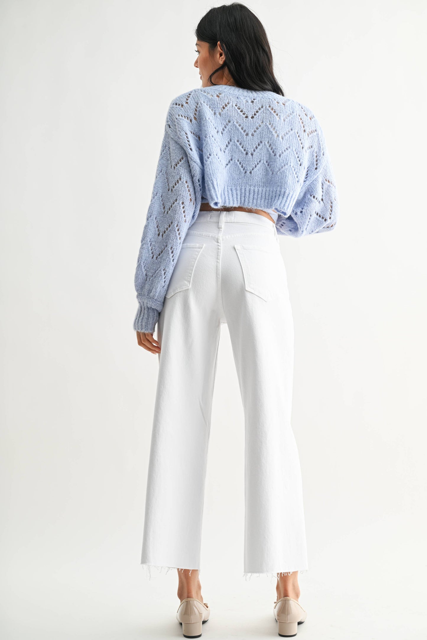 Just Black Denim Scissor Cut Wide Leg - Optic White