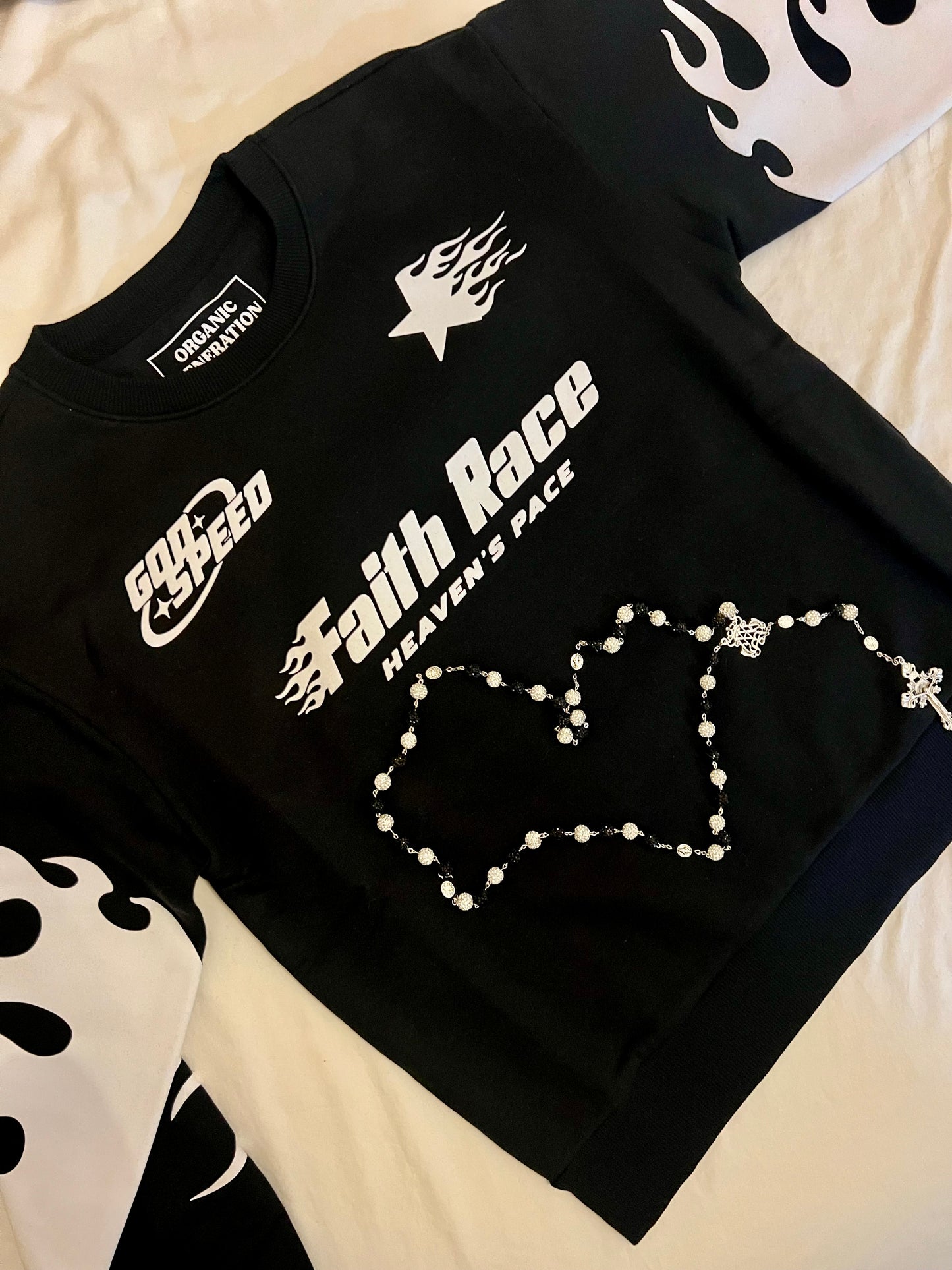 Faith Race. Heaven’s Pace. Flame Crewneck