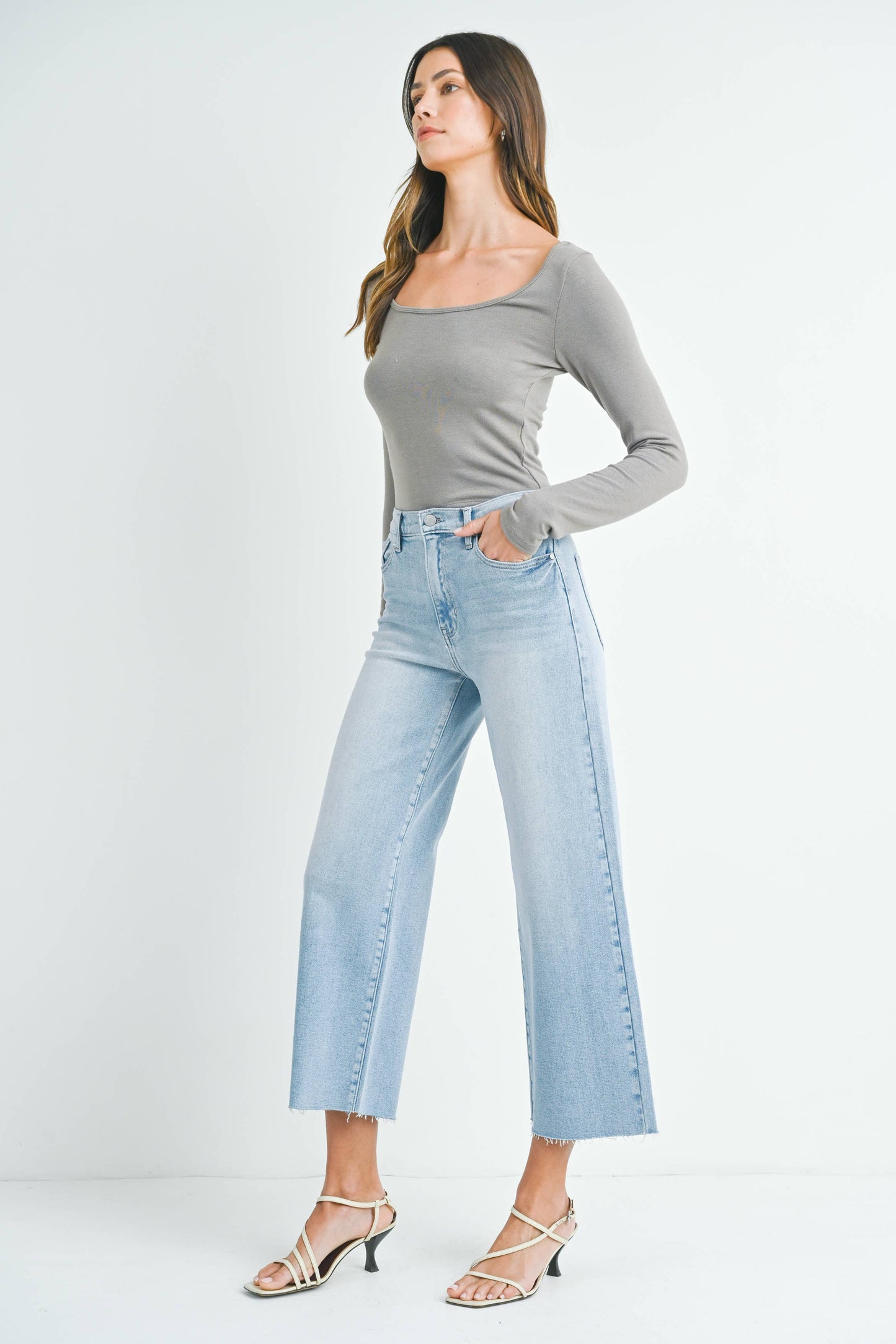 Just Black Denim Scissor Cut Wide Leg - Light Wash