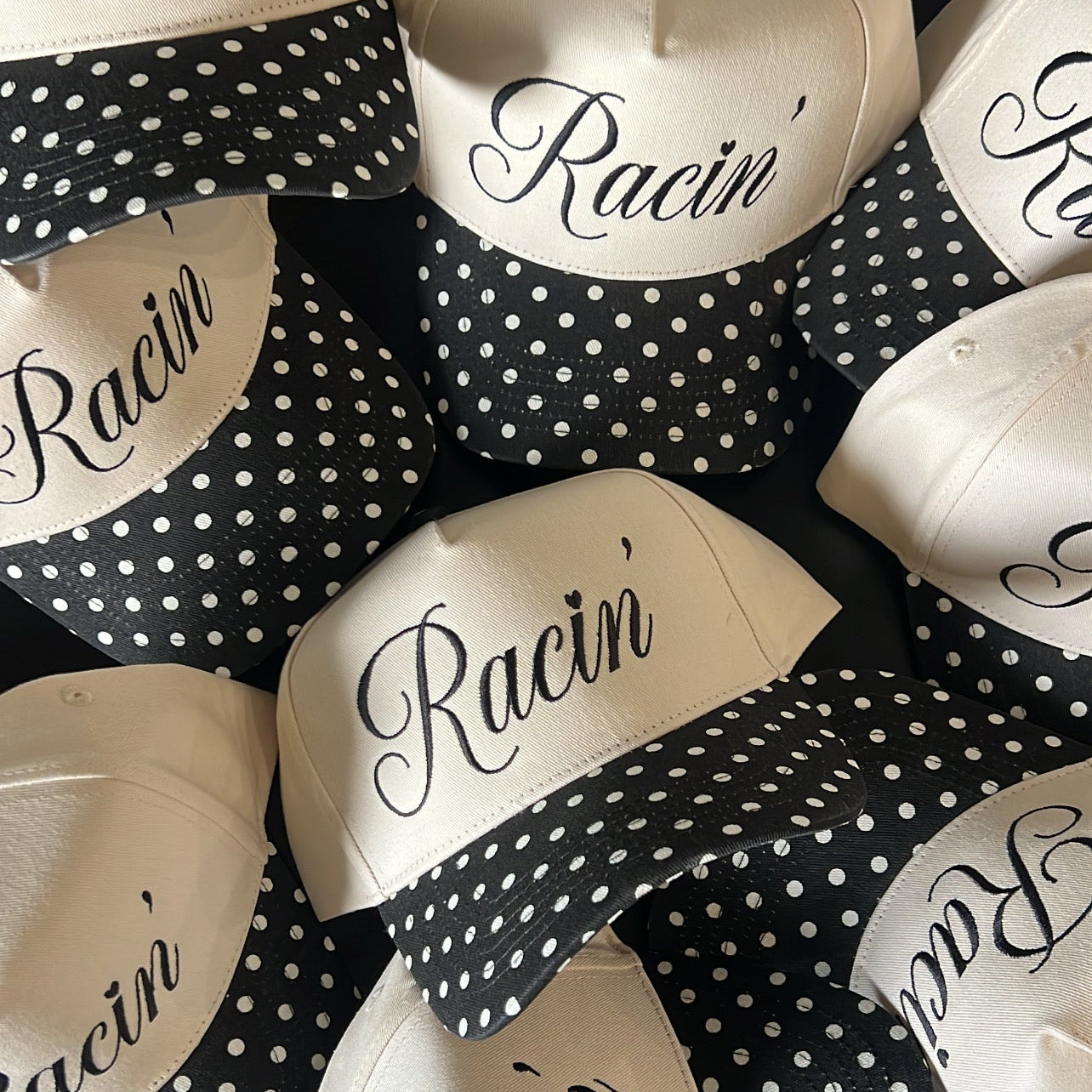 Racin’ Script Polka Dot Hat