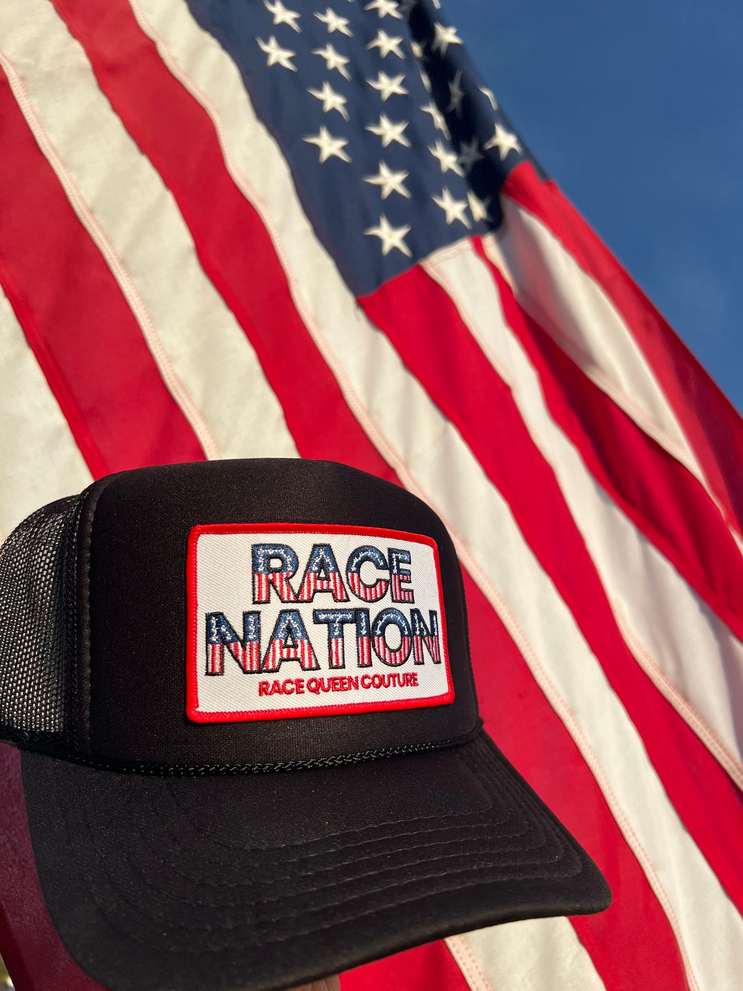 RACE NATION Patch Trucker Hat - Black