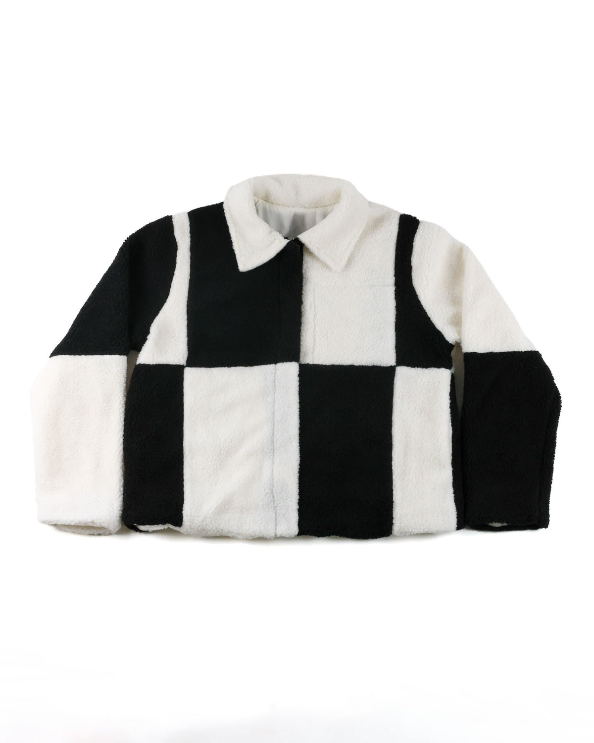 Checkered Sherpa Zip Up Jacket