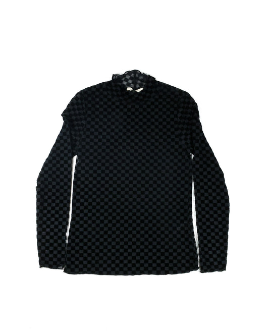 Checkered Black Sheer Top