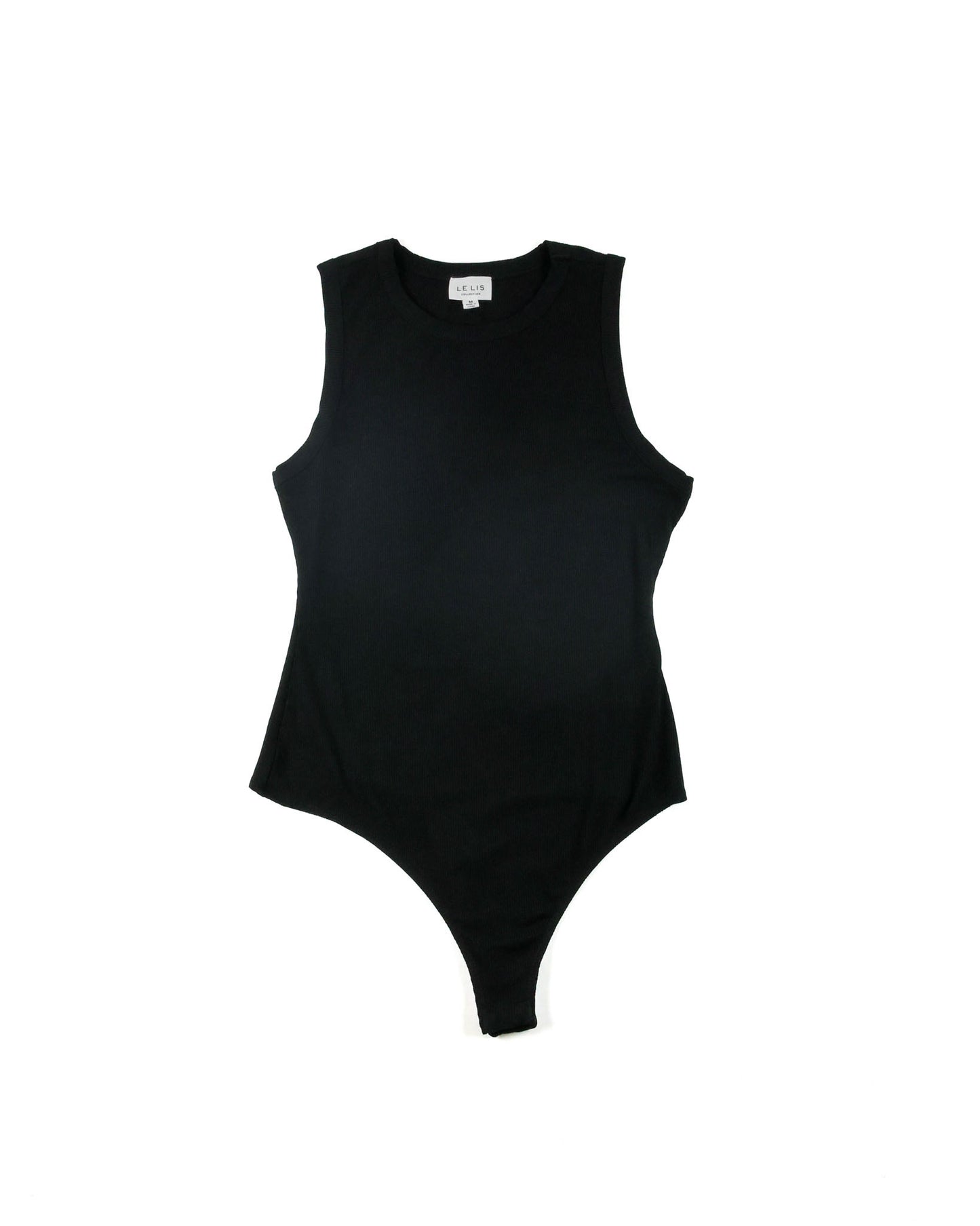 Race Royalty™ Round Neck Sleeveless Bodysuit in Black — fitted sleeveless bodysuit with round neckline, part of The Queens Closet.