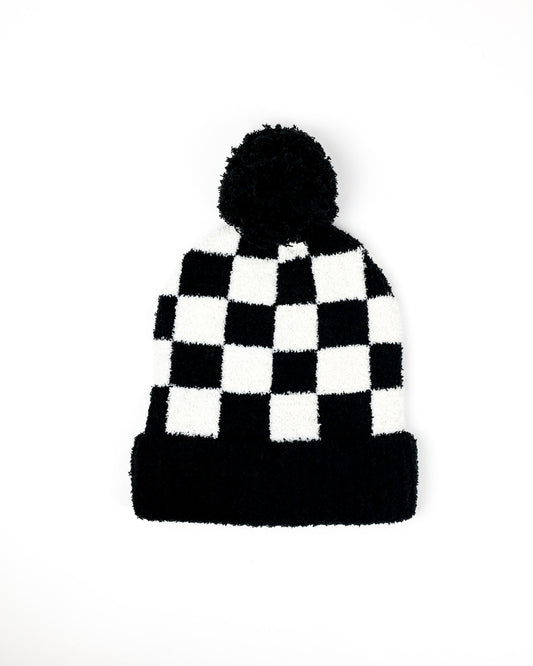 Checkered beanie with pom pom by Race Royalty™