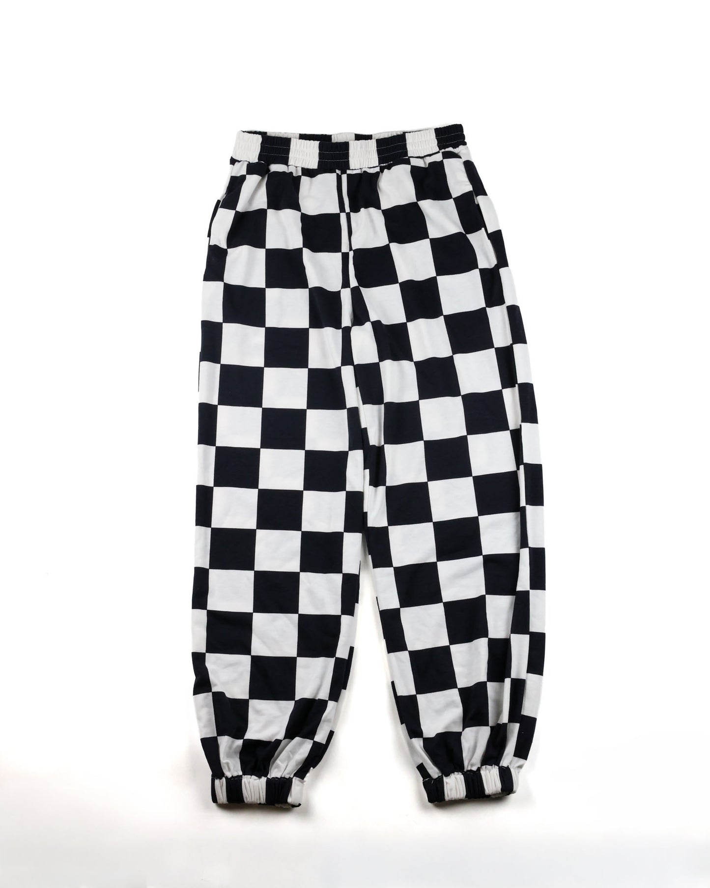 Checkered Elastic Waist Pocketed Joggers