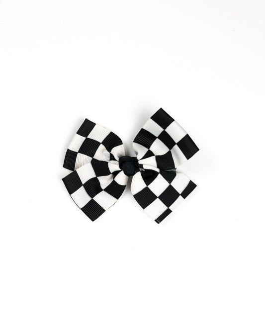 Checkered Hair Bow - Small