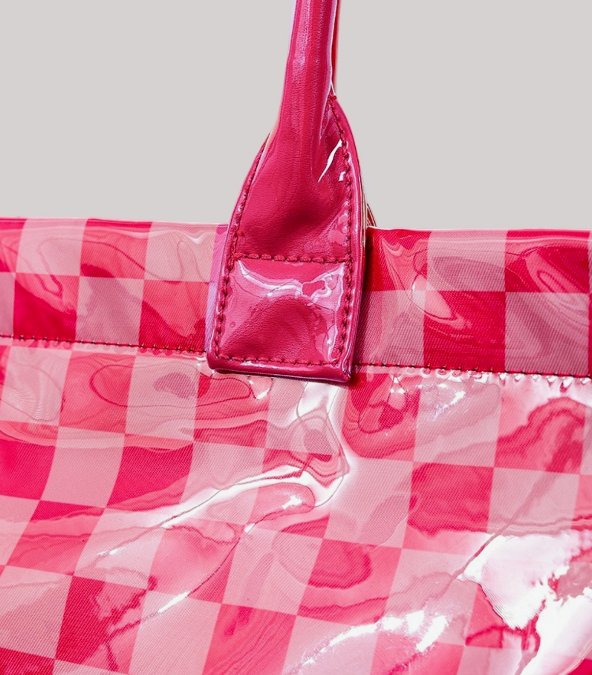 Checkered Tote Bag - Pink