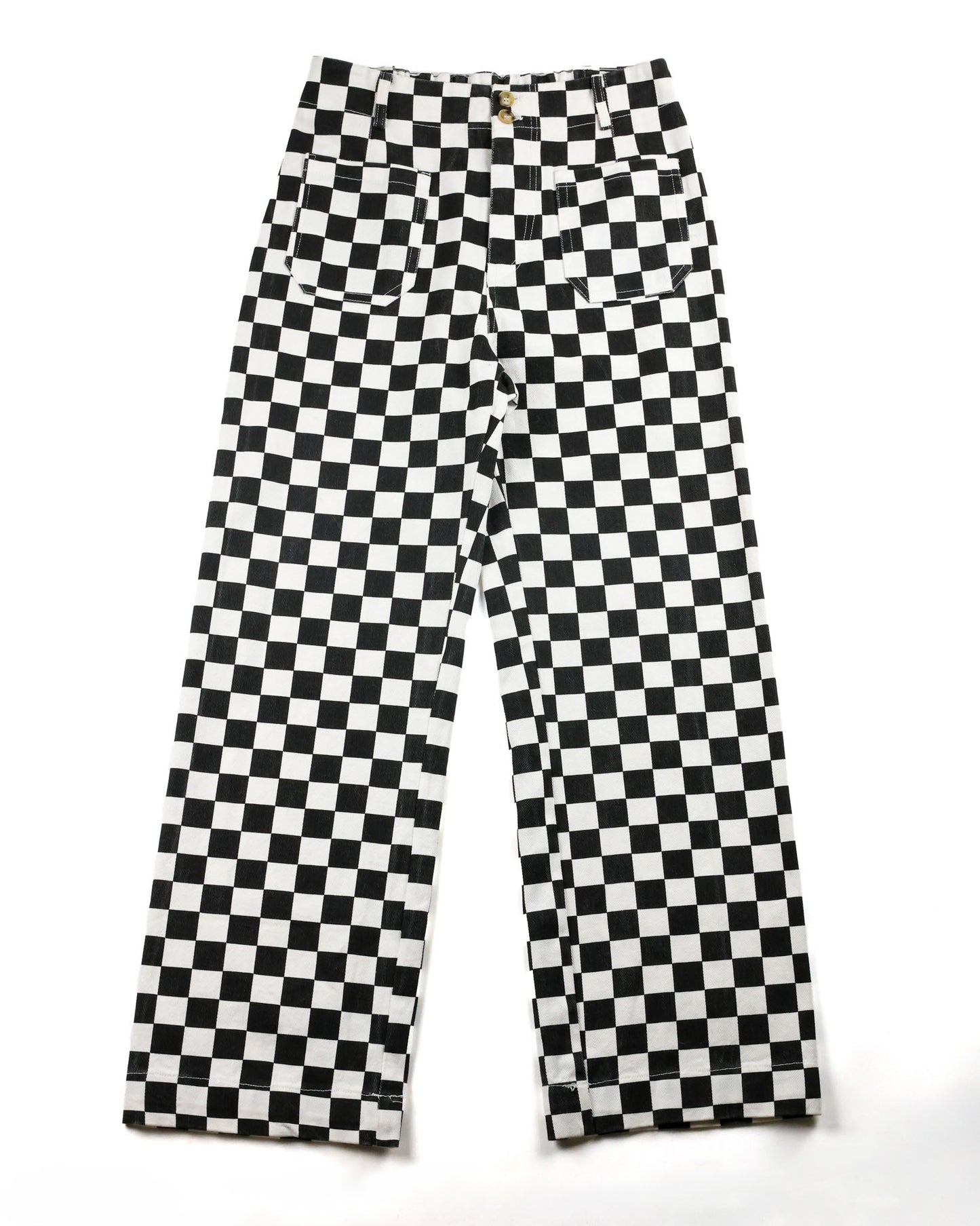 Checkered Denim Pants