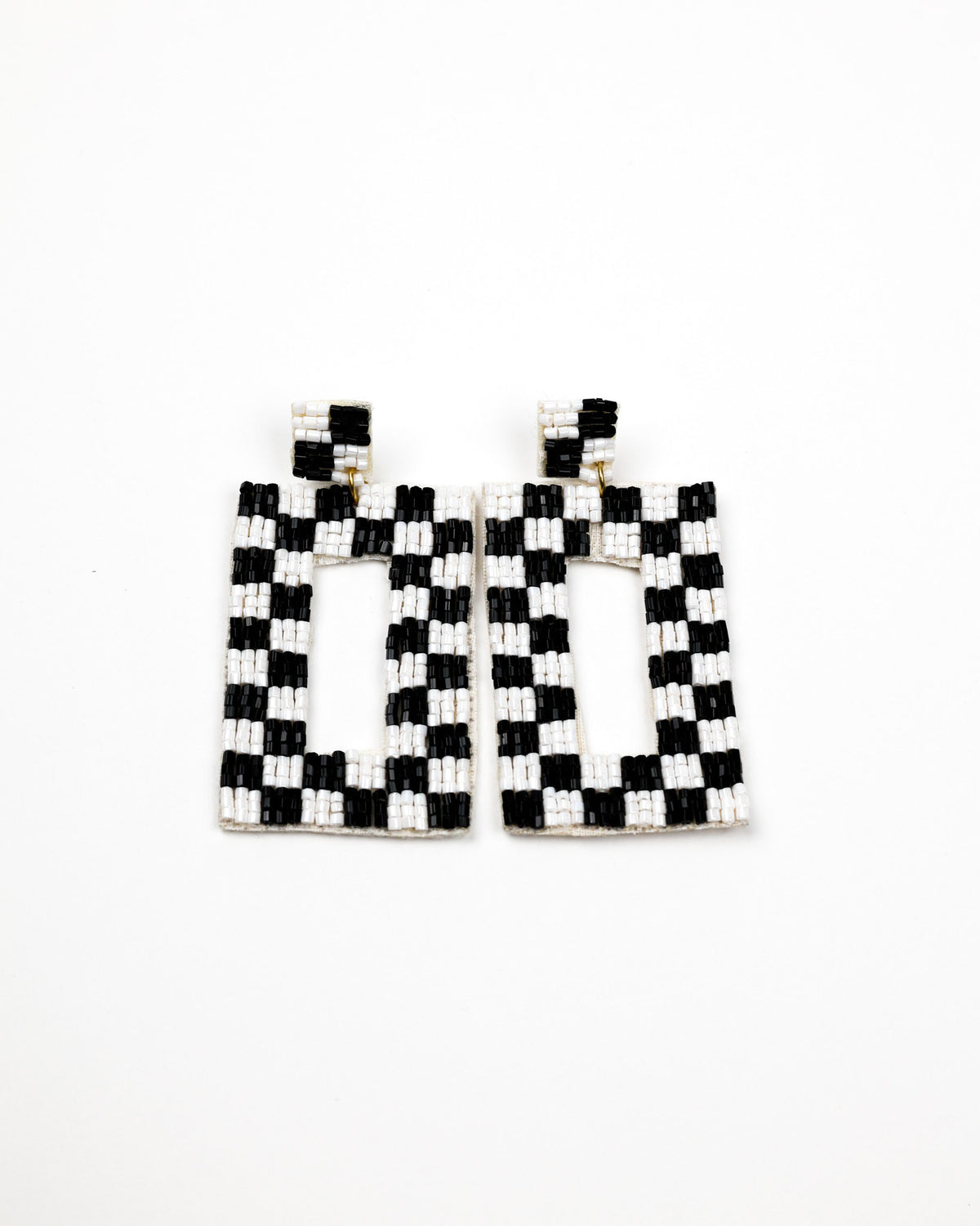 Checkered Beaded Earrings