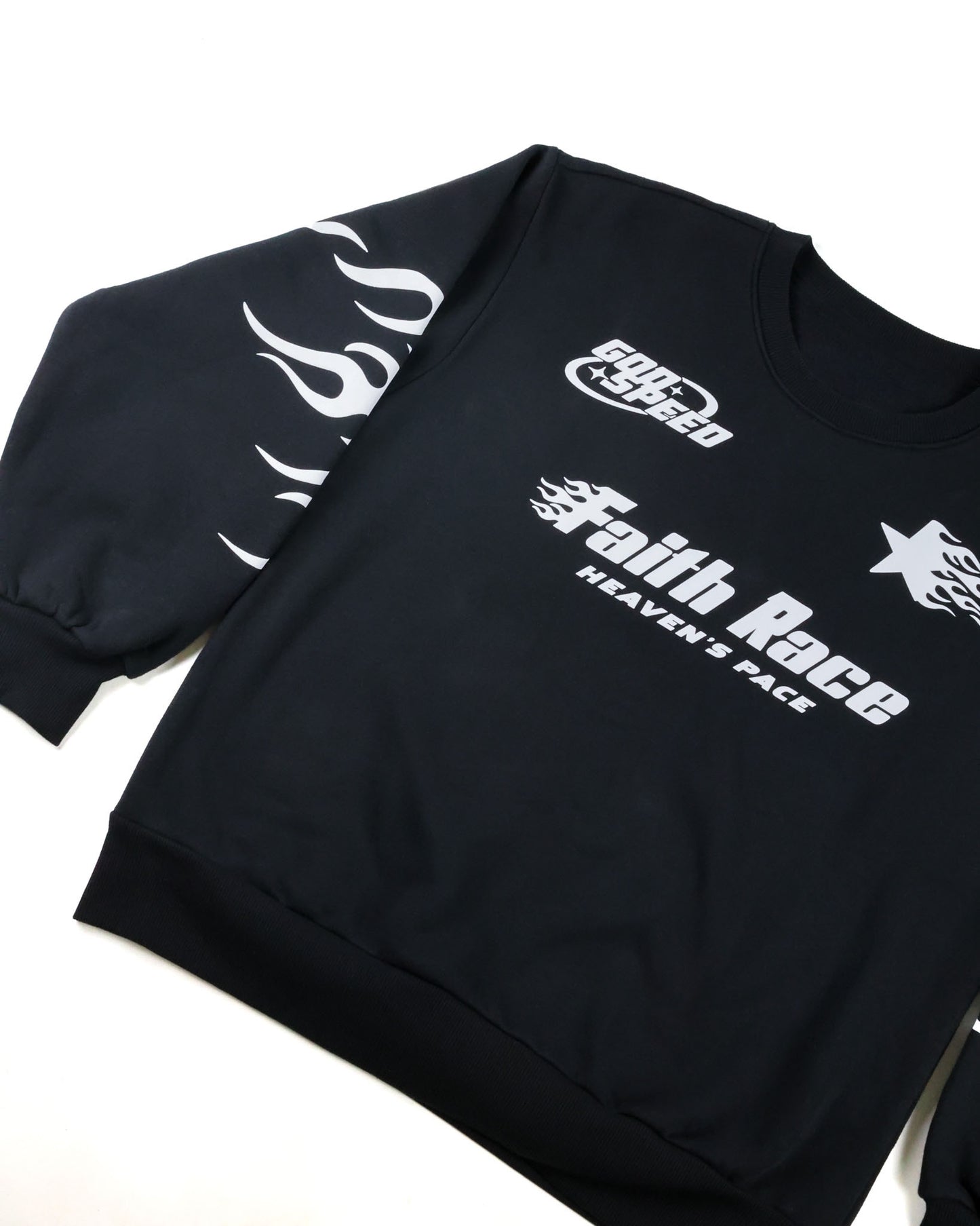 Faith Race. Heaven’s Pace. Flame Crewneck