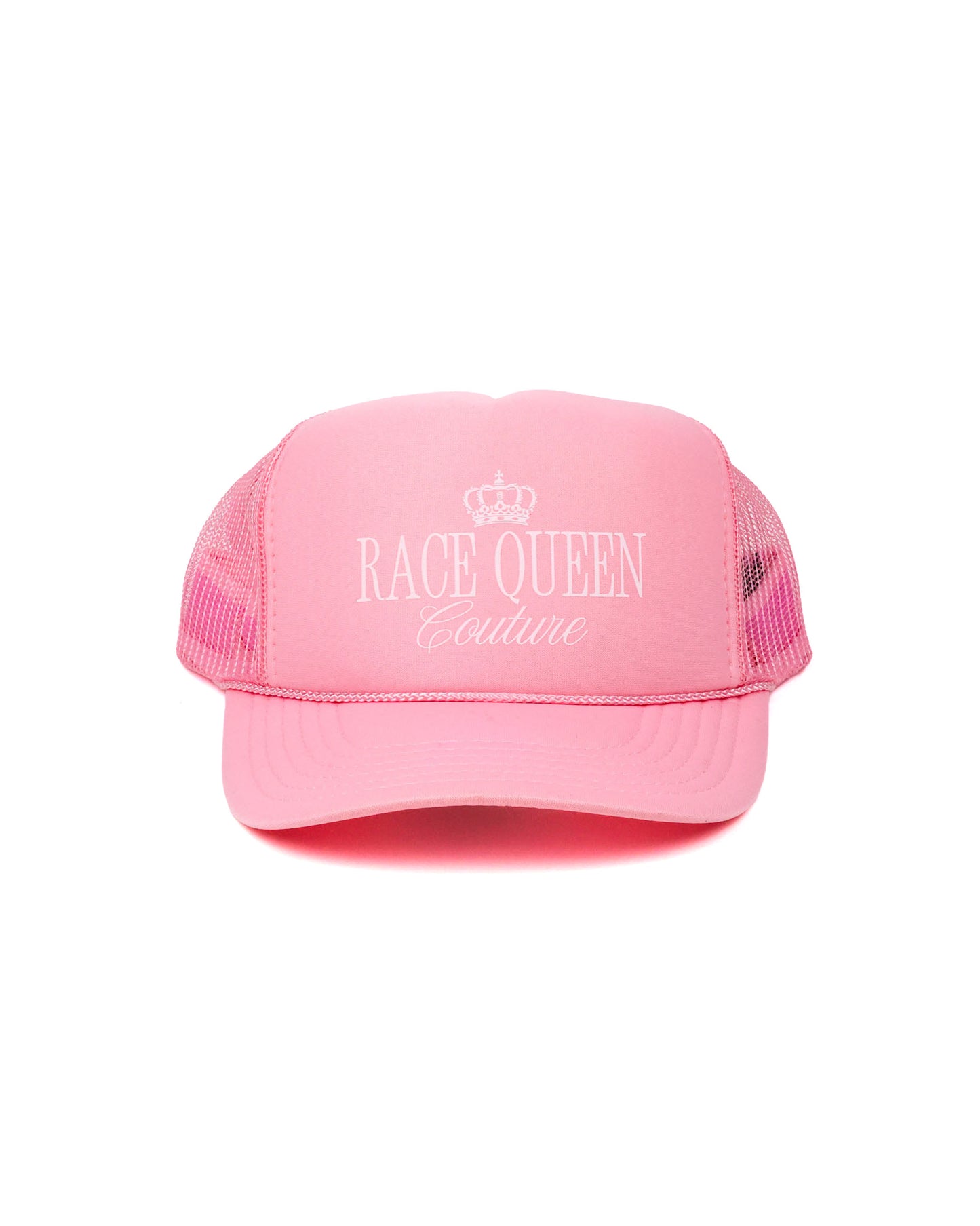 RQC Foam Trucker Hat in light pink, breathable mesh back