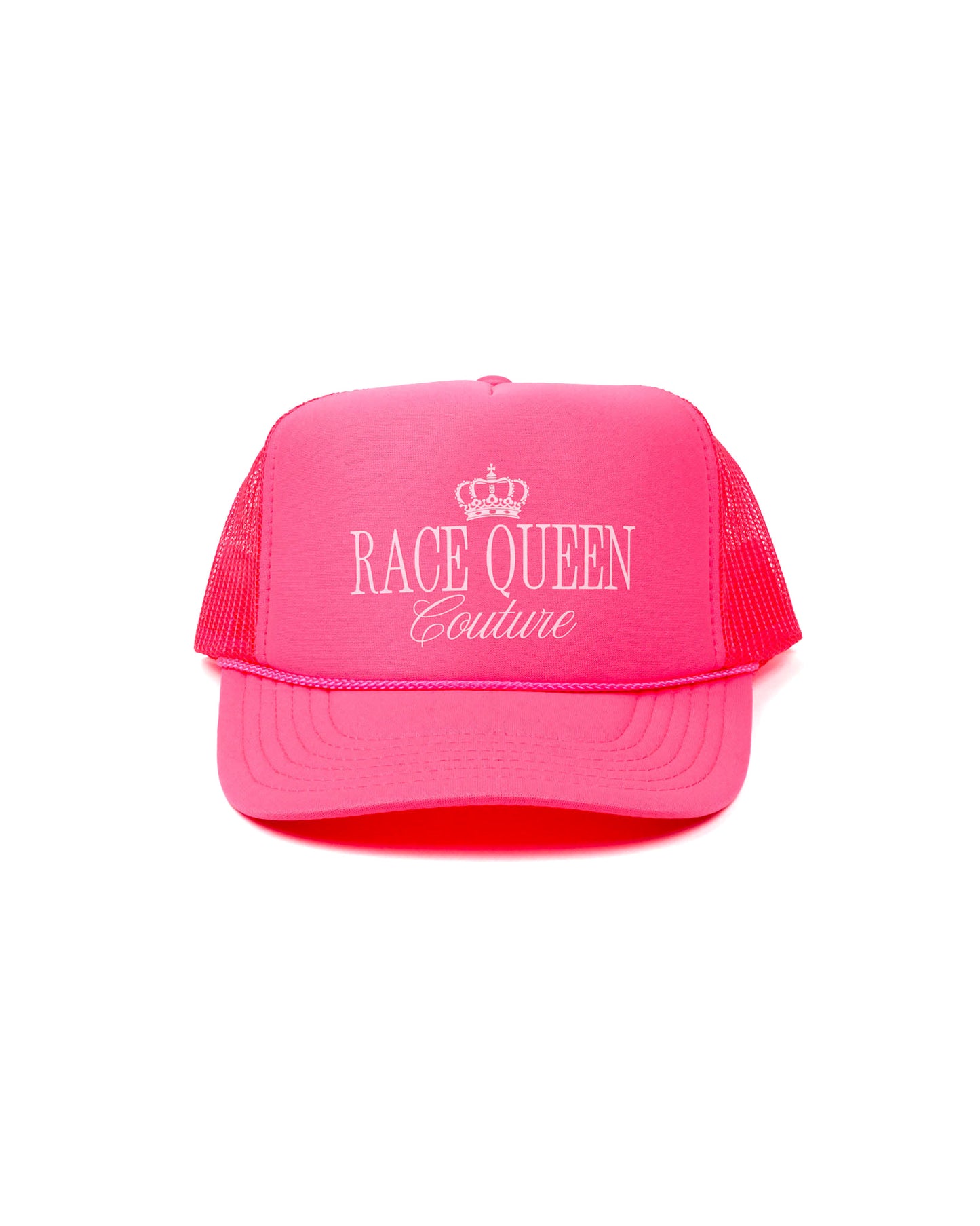 RQC Foam Trucker Hat in hot pink, breathable mesh back