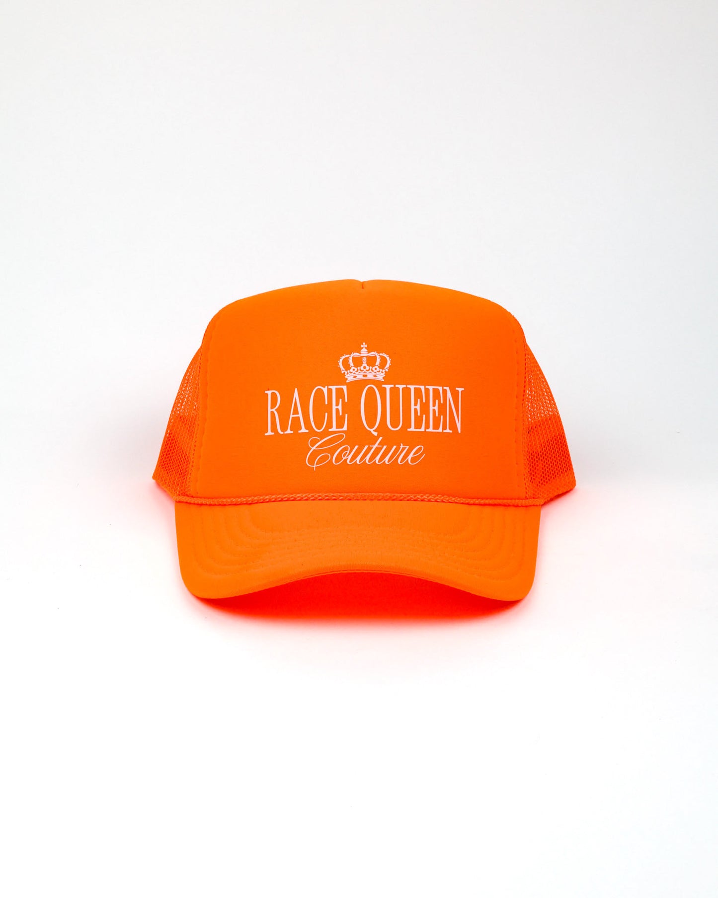 RQC Foam Trucker Hat in orange, breathable mesh back