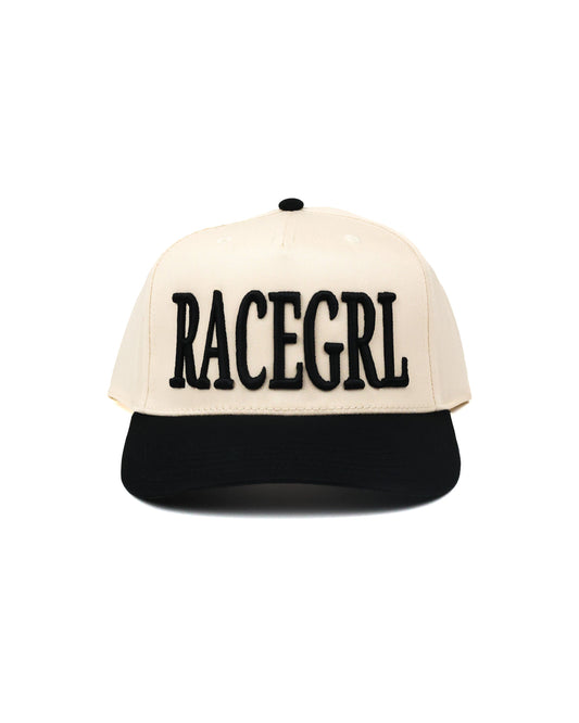 RACEGRL Hat - Cream/Black