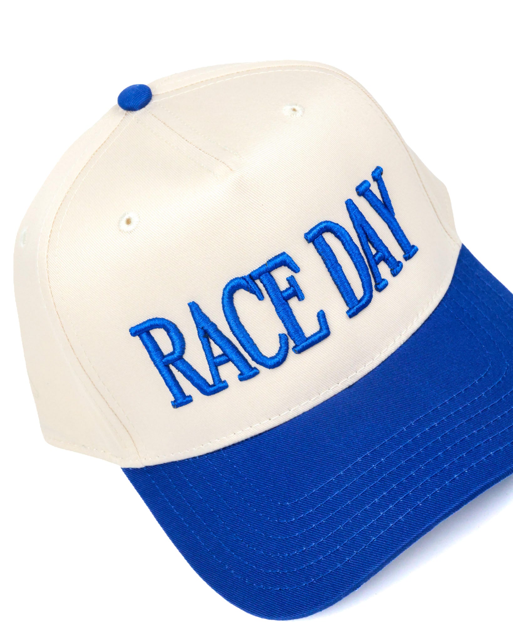 Boujee Blue Race Day Hat, upscale racing style.
