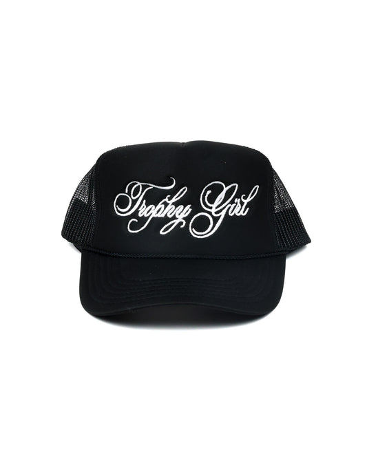 Trophy Girl Trucker Hat - Black/White