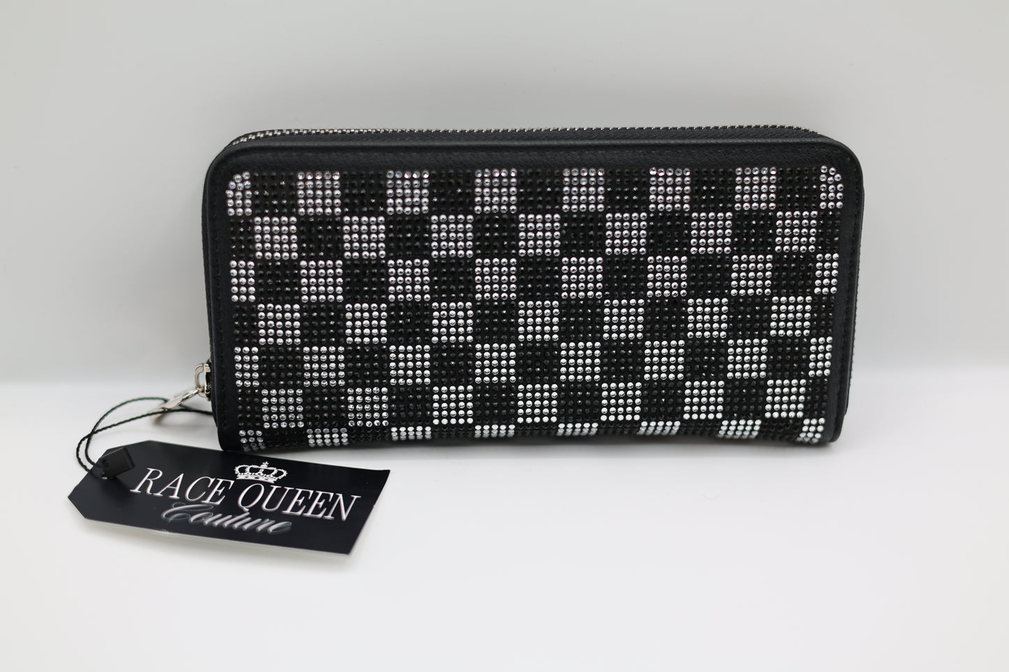 Checkered Rhinestone Wallet