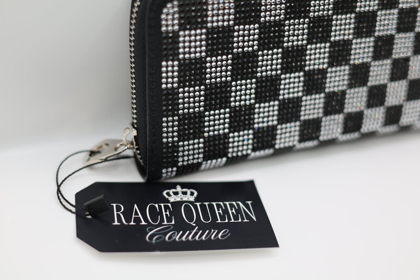 Checkered Rhinestone Wallet