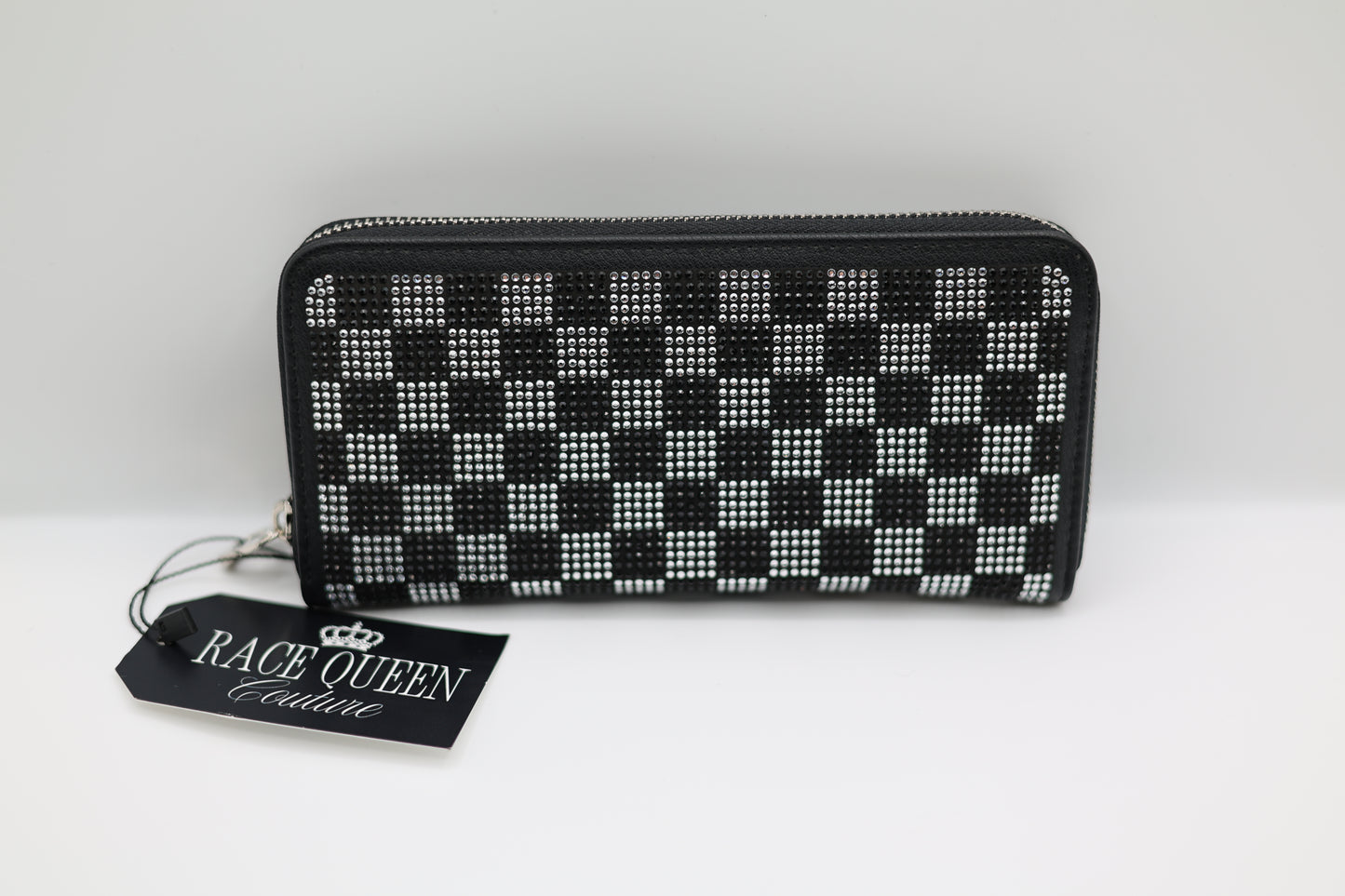 Checkered Rhinestone Wallet