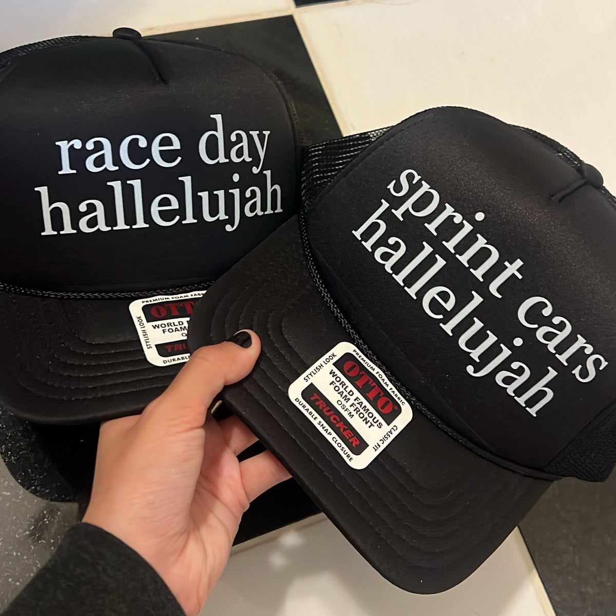 Race Royalty Hallelujah trucker hat, front view
