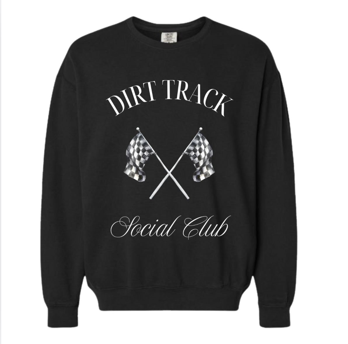 Dirt Track Social Club with Signature Checkered Flags Crewneck