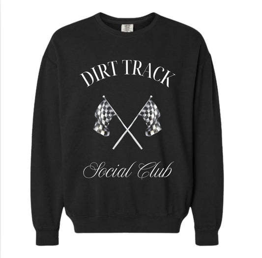 Dirt Track Social Club with Signature Checkered Flags Crewneck