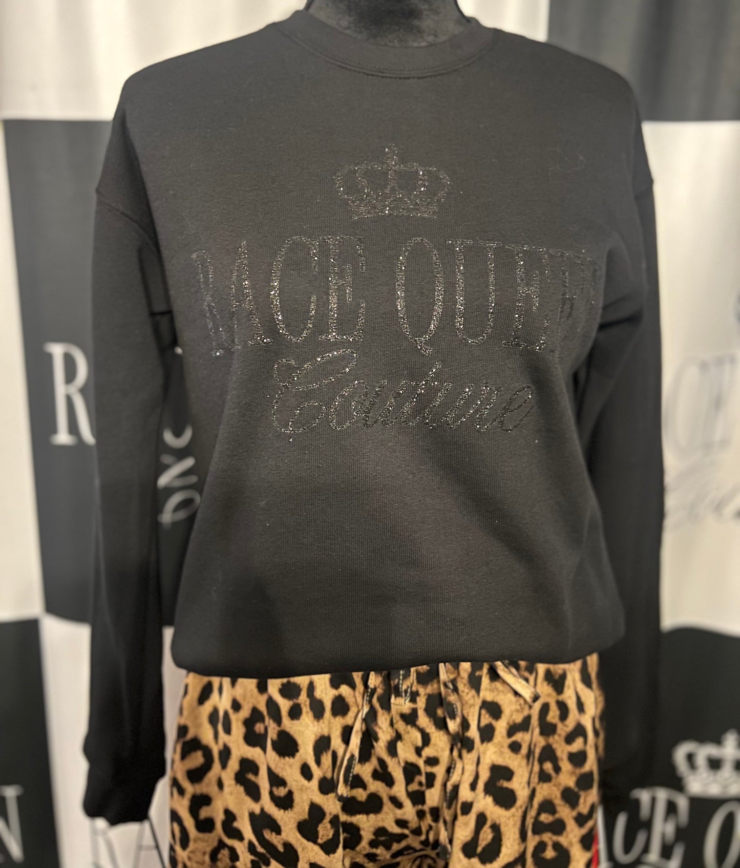 RQC Black on Black Glitter Crewneck