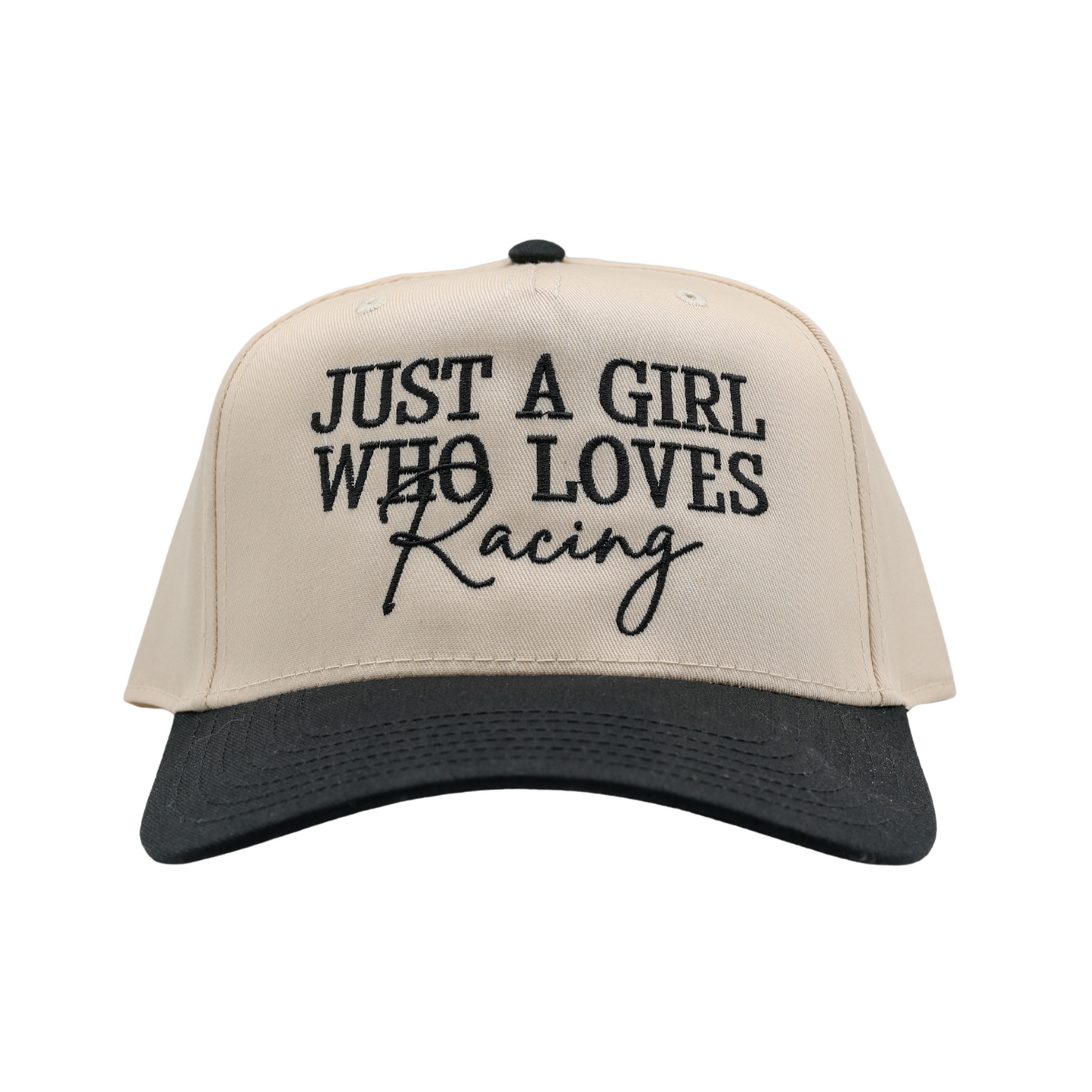 JUST A GIRL WHO LOVES RACING Hat