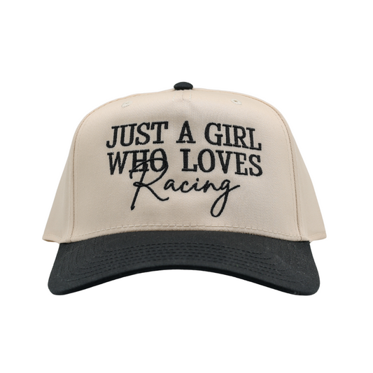 JUST A GIRL WHO LOVES RACING Hat