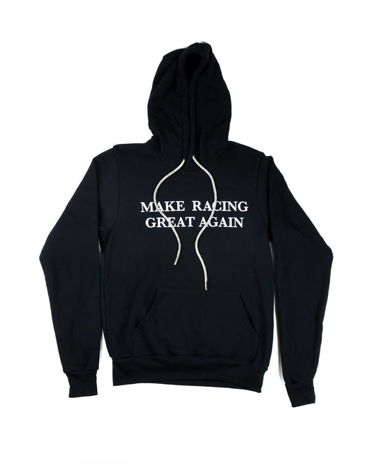 MAKE RACING GREAT AGAIN Hooded Sweatshirt with Rhinestone Drawstring