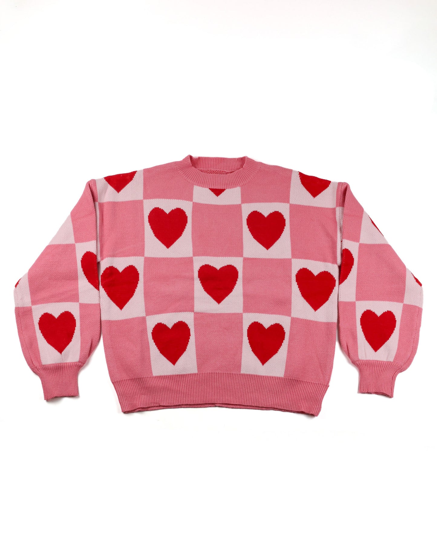 Checkered Heart Sweater