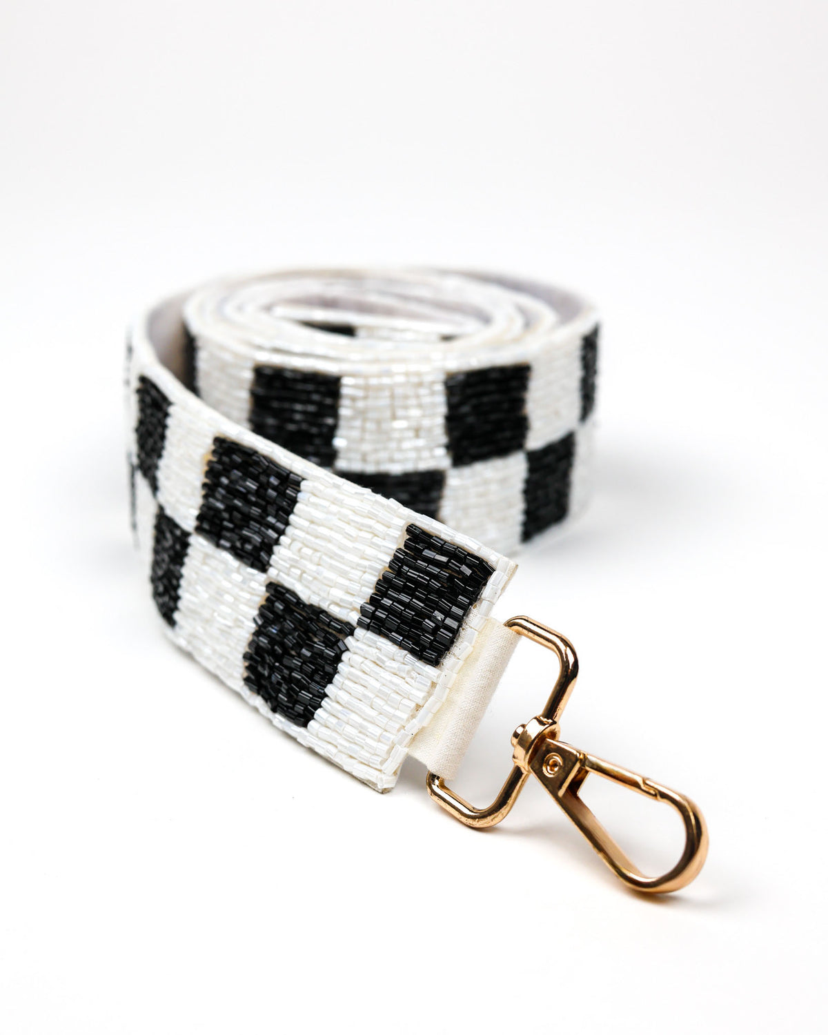 Checkered Black/White Beaded Strap
